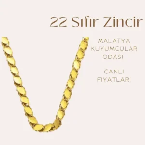 22 Ayar sıfır zincirin fiyatı, Malatya Kuyumcular Odası tarafından sunulan güncel fiyat bilgisi.